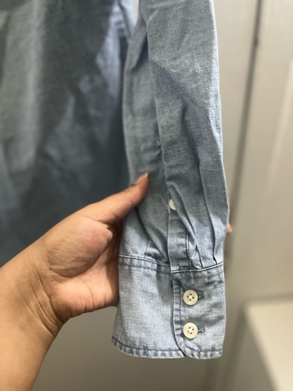 J. Crew Blue Chambray Button-Up Shirt - Picture 4 of 4